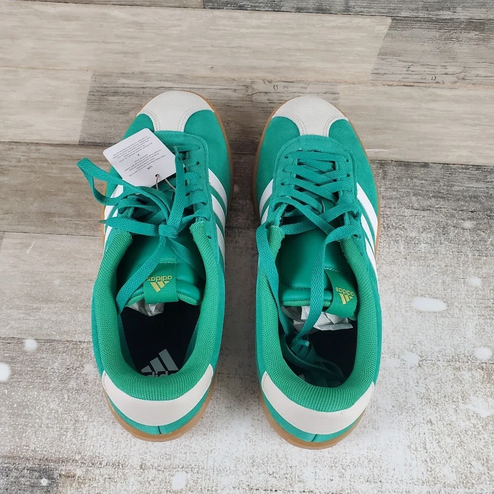Adidas VL Court 3.0 Mens Shoes Sz 8 Court Green Cloud White Lace‎ Up Sneakers